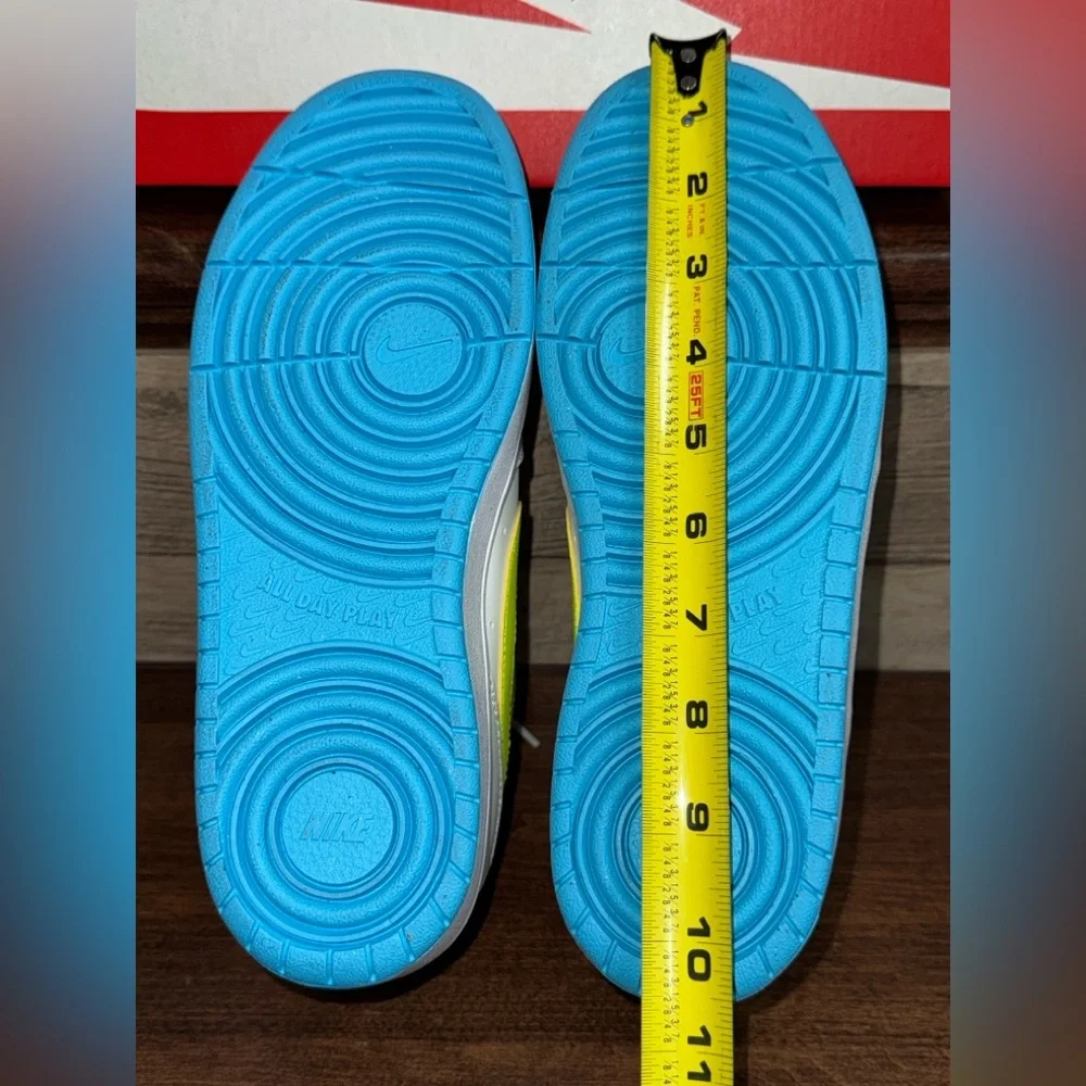 Cute 🥰 Nike Court Borough Low 2 GS /7Y 'White Baltic Blue Volt' Women's Size 8.5 - Picture 12 of 15